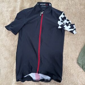 ASSOS men’s cycling, jersey, black and white, small short sleeve zip up